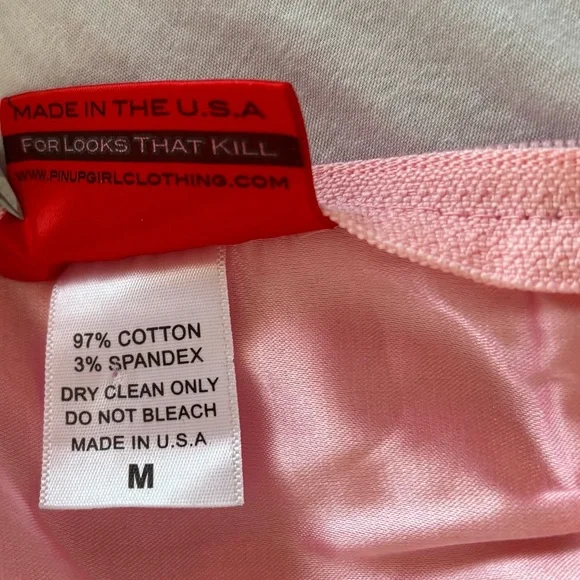 Pinup Girl Deadly Dames Wiggle Dress Pink White Polka Dot Retro Rockabilly Belt - Picture 14 of 16